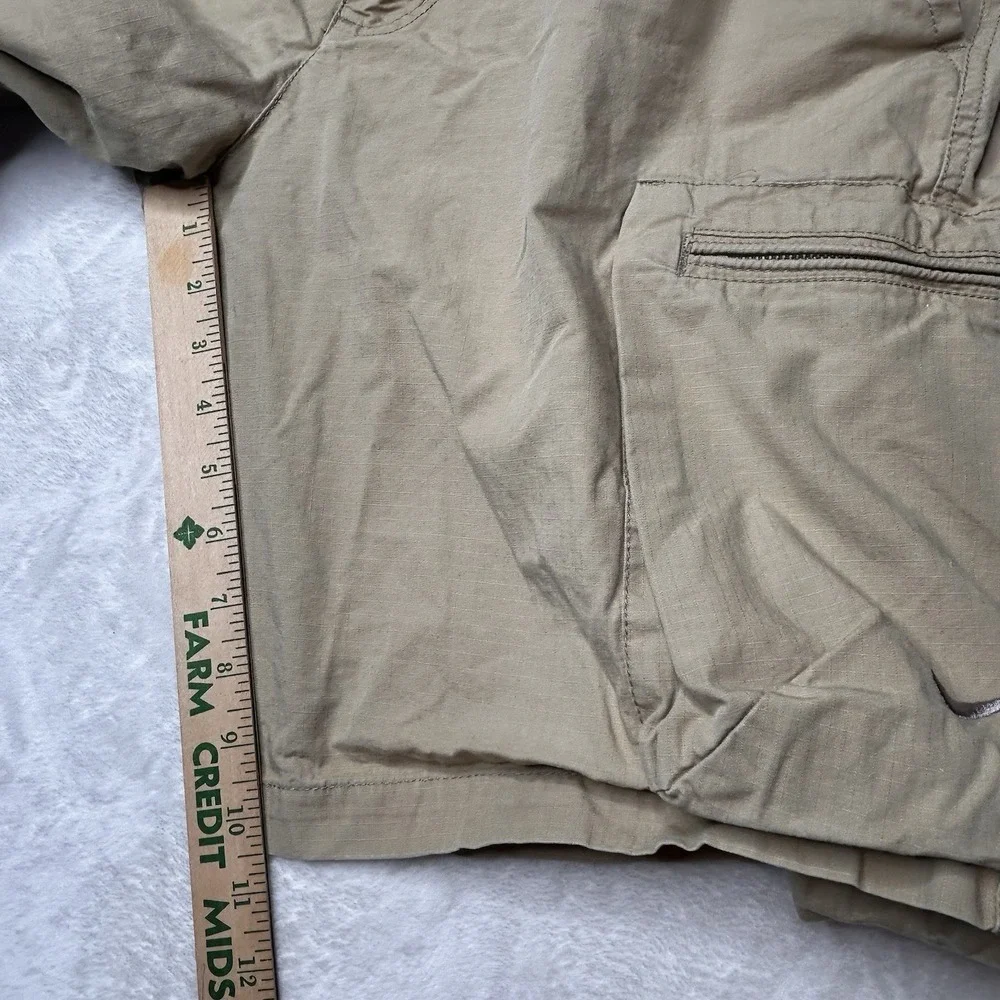 Vintage Nike Shorts Cargo Ripstop Khaki‎ Mens 36 Cotton Zipped Pockets Y2K